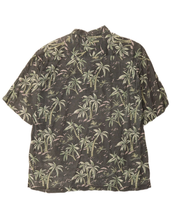 Tommy Bahama Camisa de Manga Corta para Hombre XL Verde Floral Lino Hawaiano