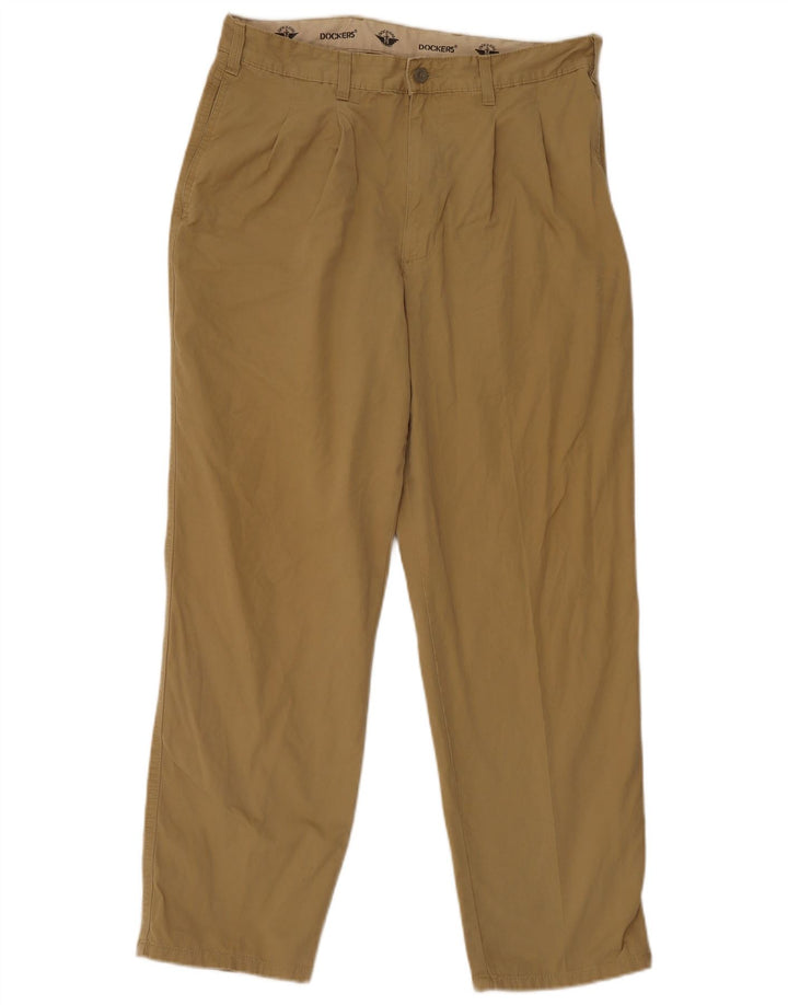 Dockers Pantalón chino con pinzas para hombre W34 L30 Caqui