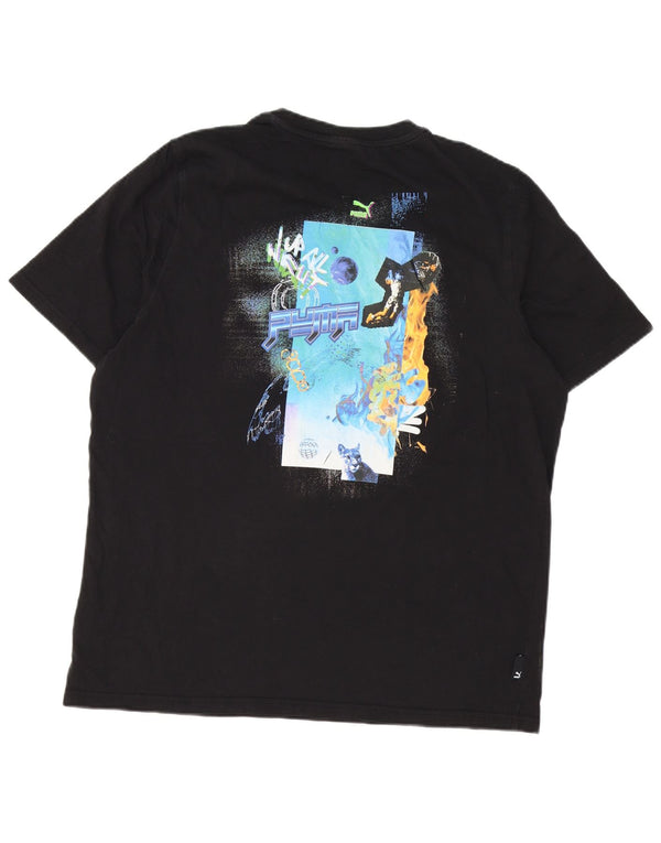 Puma Camiseta gráfica para hombre Top XL Algodón negro
