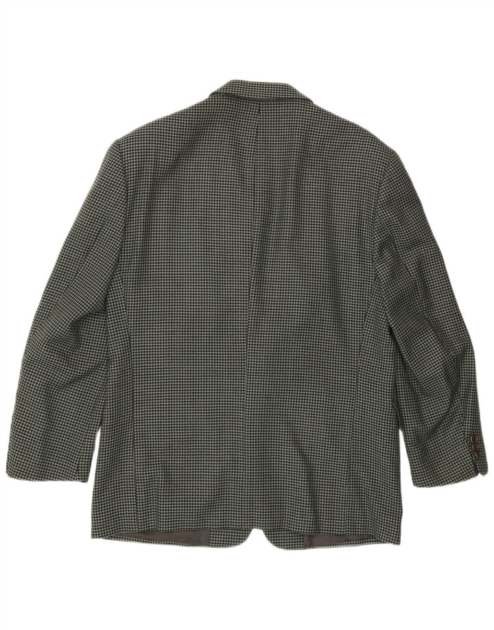Hugo Boss Chaqueta tipo blazer para hombre IT 50 Lana nueva de pata de gallo verde grande