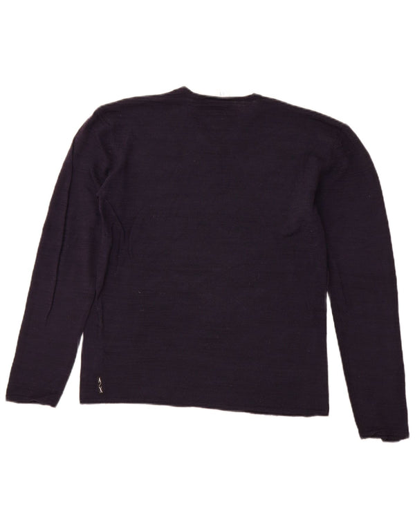 ARMANI EXCHANGE Suéter con cuello en V para mujer UK 12 Medium Azul marino