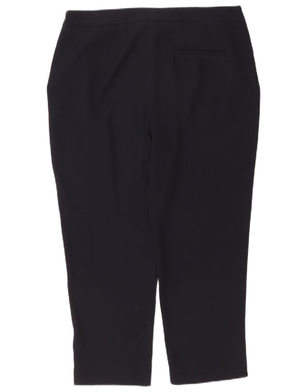Zara Mujer Pantalón Corto Cónico Grande W30 L25 Poliéster Azul Marino