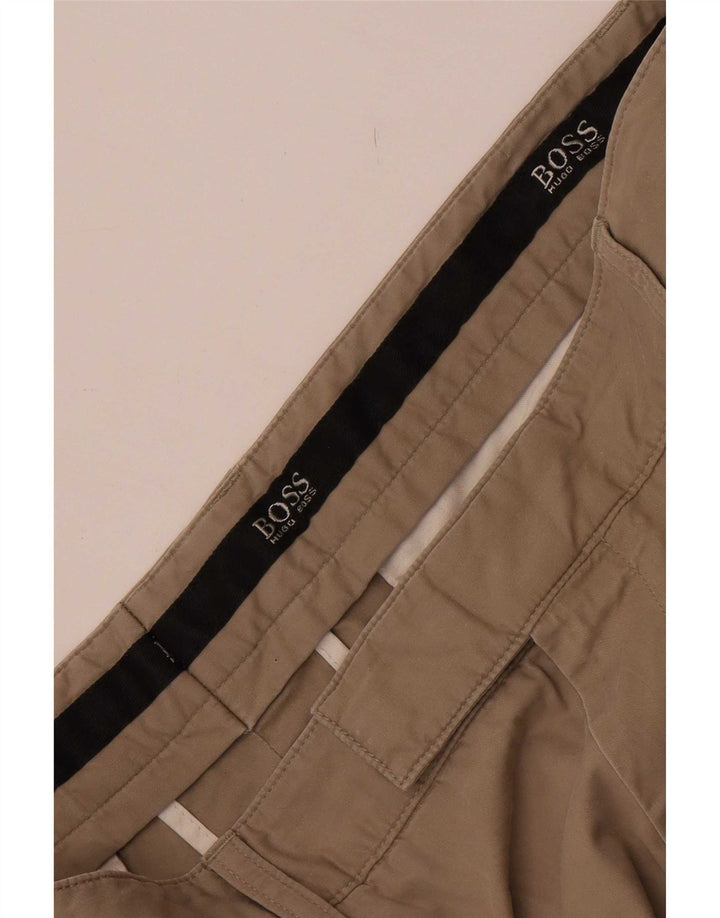 Hugo Boss Hombre Pantalón de traje recto W36 L33 Beige