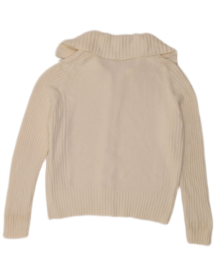 Marks & Spencer Suéter Cárdigan Elástico para Mujer UK 46 Grande Blanco