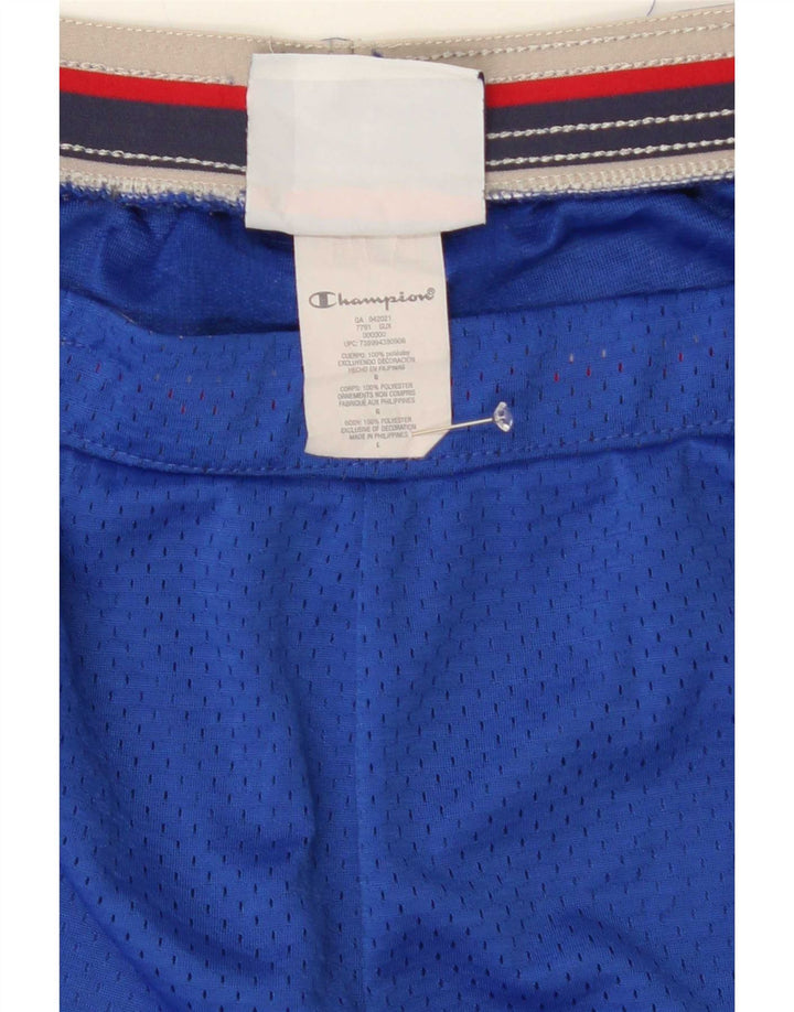 Champion Pantalones cortos deportivos para hombre poliéster azul grande