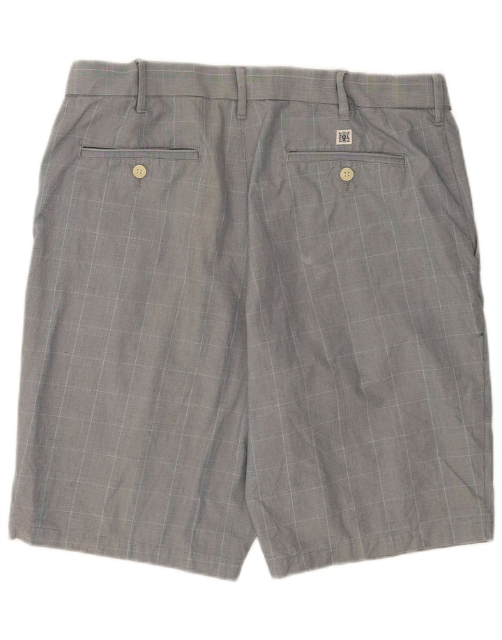 Marks & Spencer Pantalones cortos chinos para hombre W36 Algodón a cuadros gris grande
