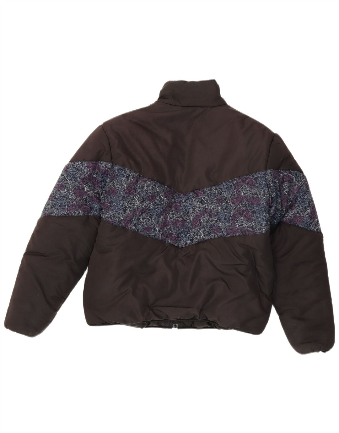 Fila Chaqueta acolchada holgada para mujer UK 44 Mediana Poliéster Paisley negro