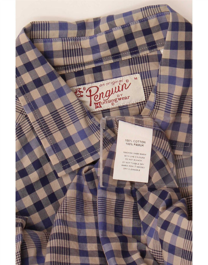 Camisa Penguin Hombre Algodón Vichy Gris Medio