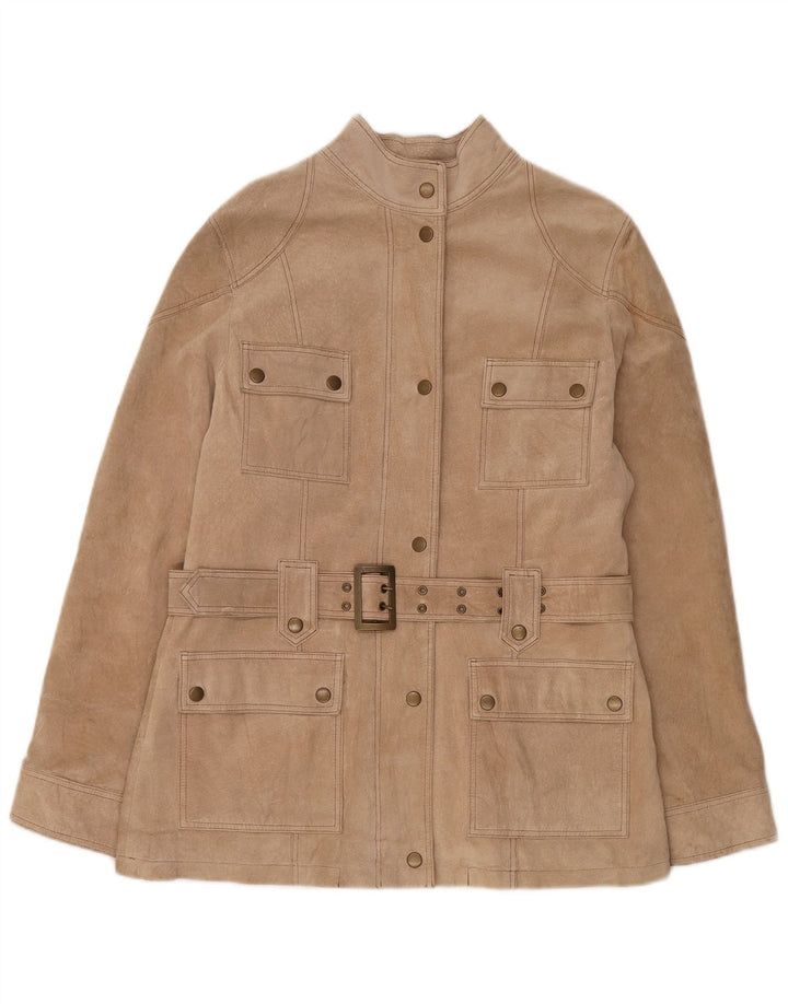 Gipsy Chaqueta de ante para mujer UK 40 XL Cuero beige