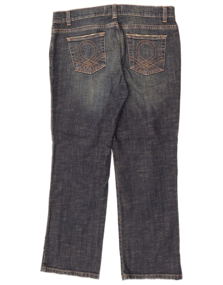 Vaqueros Cropped Mujer Benetton IT 44 Medium W30 L25 Azul Marino Algodón