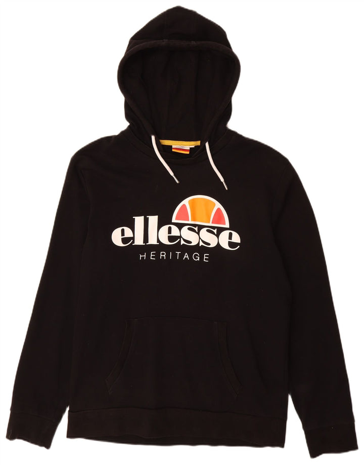 ELLESSE Sudadera con capucha Heritage Graphic para hombre XL Algodón negro