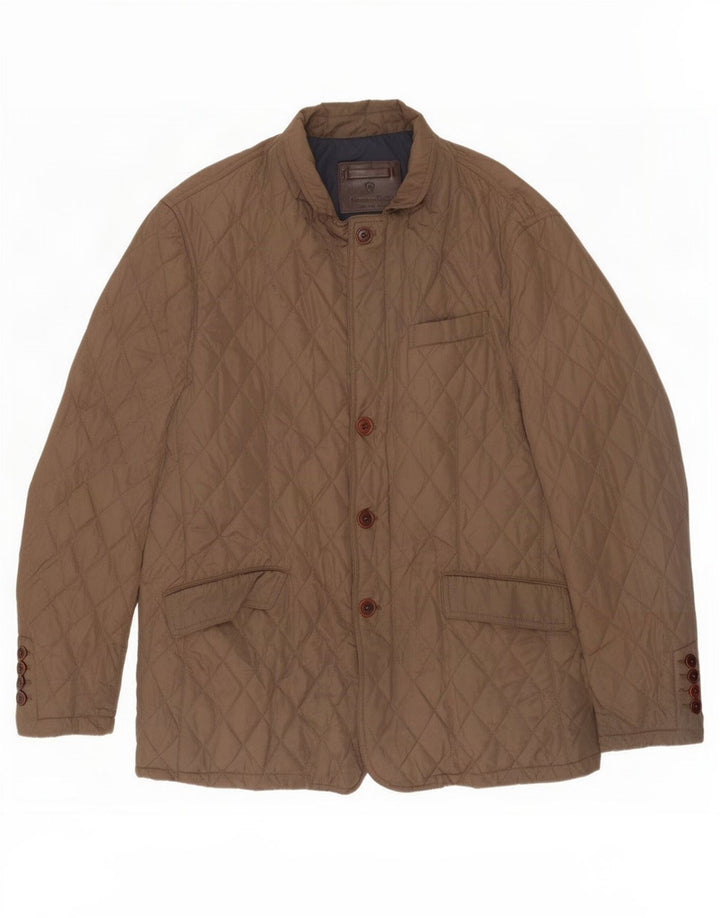 Massimo Dutti Chaqueta Acolchada Hombre UK 42 XL Marrón Poliéster
