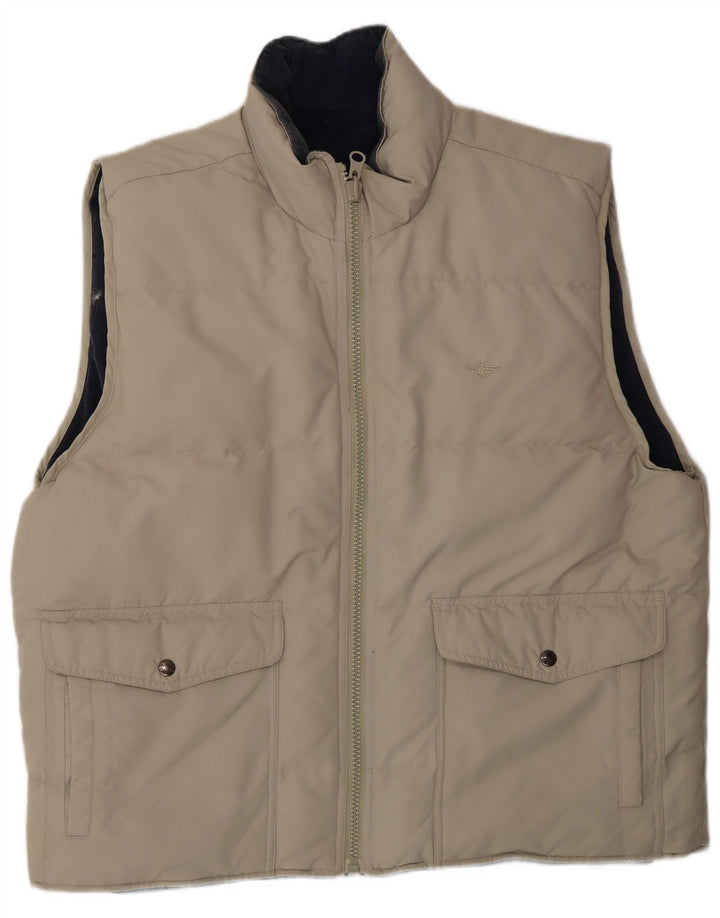 Dockers Chaleco acolchado reversible para hombre UK 44 2XL Poliéster beige