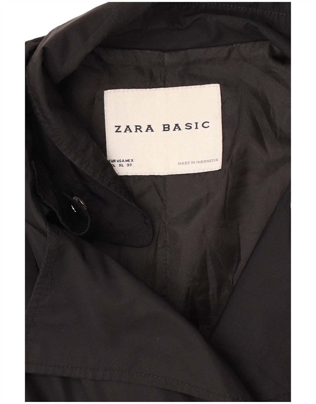 Zara Mujer Gabardina ES 40 XL Negro