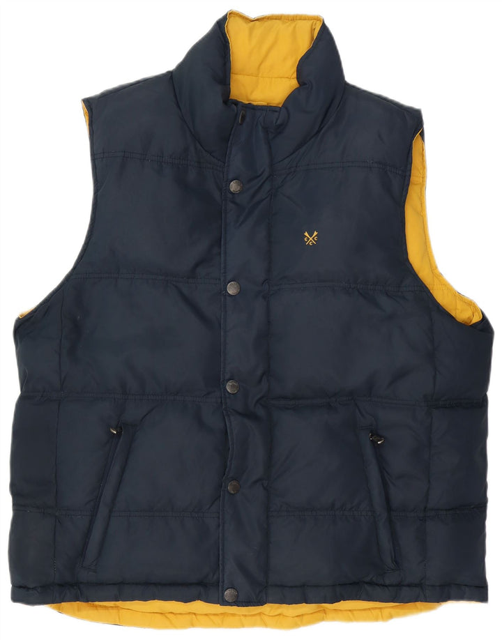 Crew Clothing Chaleco acolchado reversible para hombre UK 44 2XL Poliéster azul marino