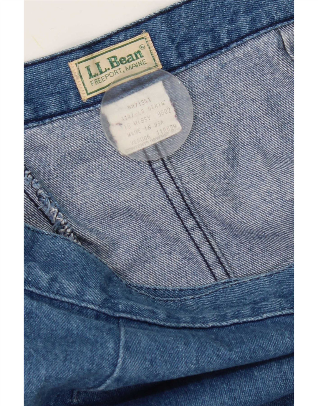 L.L.Bean Falda cruzada de mezclilla para mujer W32 Algodón azul grande