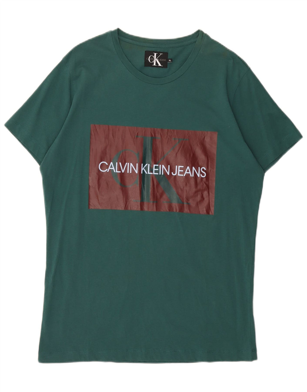 Calvin Klein Jeans Hombre Slim Graphic Camiseta Top XL Verde