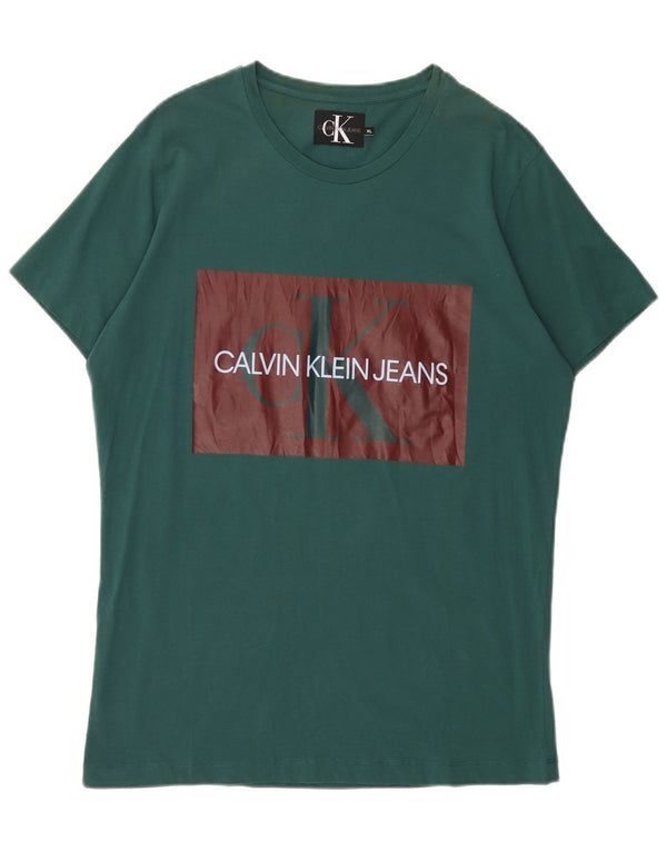 Calvin Klein Jeans Hombre Slim Graphic Camiseta Top XL Verde