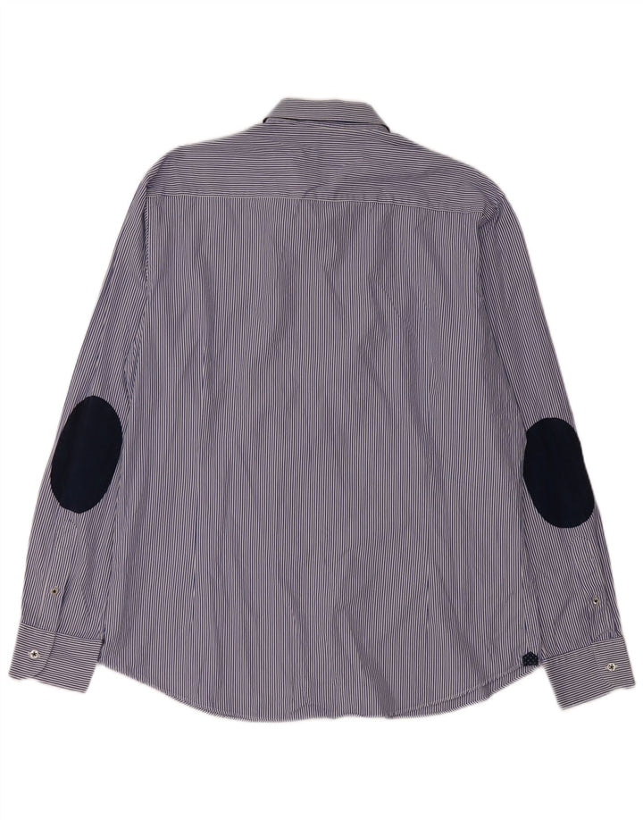 MASSIMO DUTTI Camisa Hombre XL Raya diplomática Azul