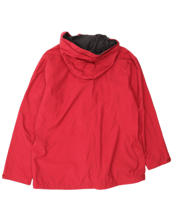 Jack Wolfskin Chaqueta impermeable con capucha para mujer UK 40/40 Grande Poliamida roja