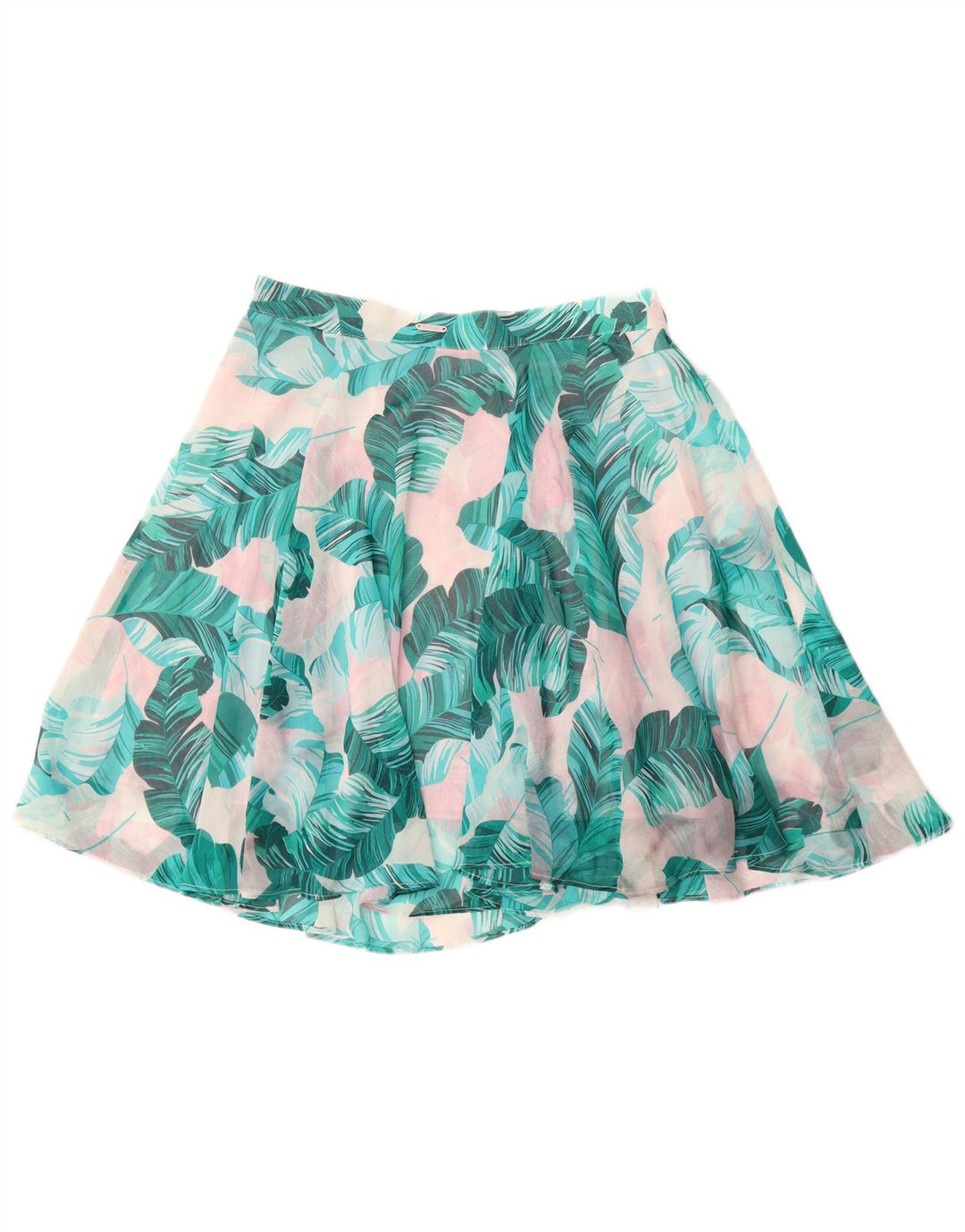 GUESS Falda acampanada para mujer UK 12 Medium W28 Poliéster floral azul