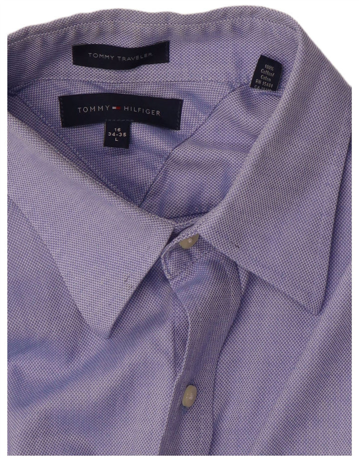 Camisa Tommy Hilfiger para hombre talla 16 algodón azul grande