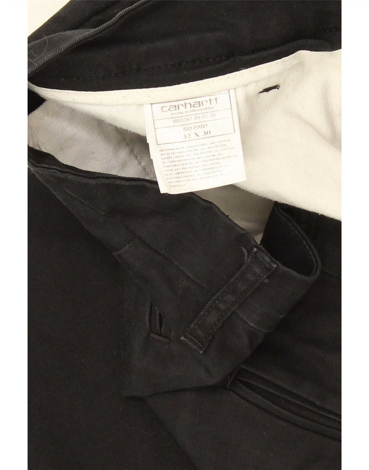 Carhartt Pantalón chino recto Sid para hombre W32 L30 Algodón negro