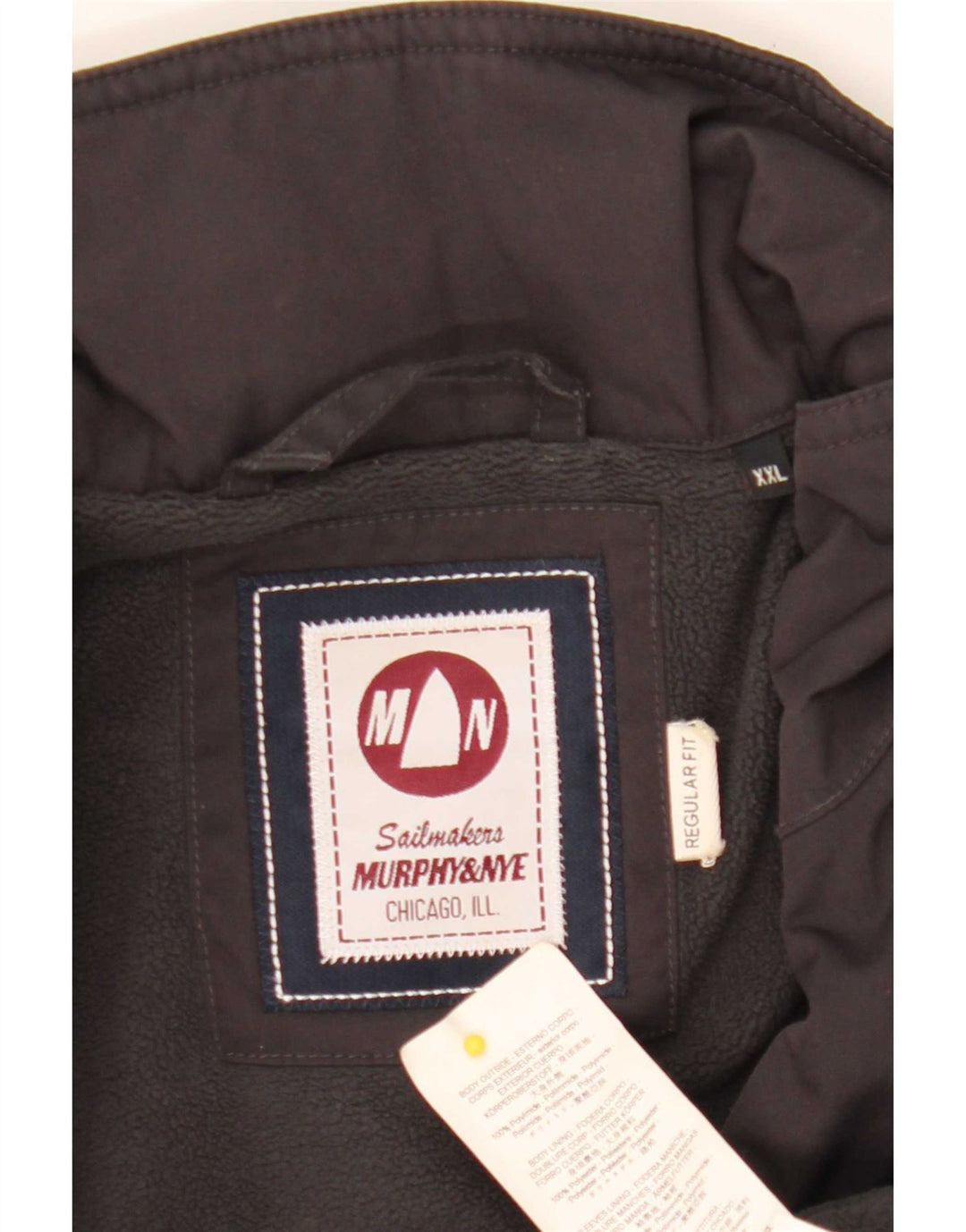 Murphy & Nye Chaqueta cortavientos de corte regular para hombre UK 44 2XL Poliamida gris
