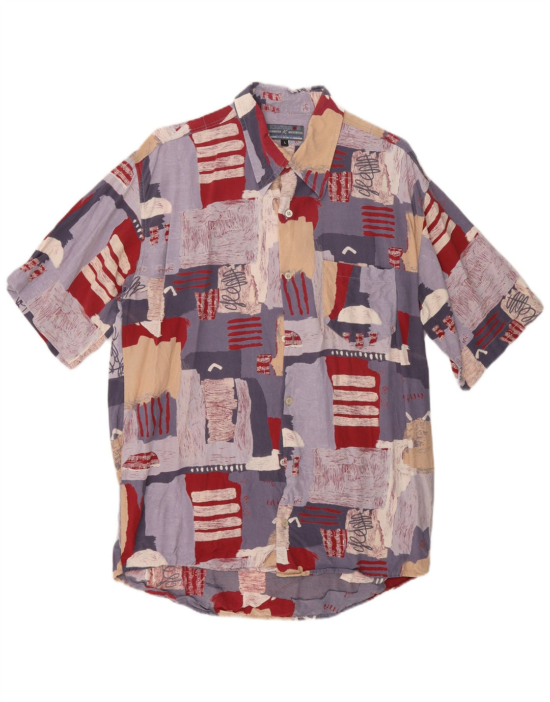 Kantaros Camisa Con Estampado Abstracto Grande De Viscosa Multicolor |