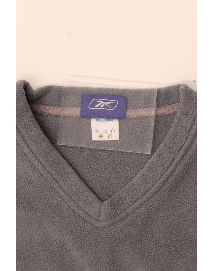 Reebok - Jersey de forro polar para hombre, poliéster gris grande