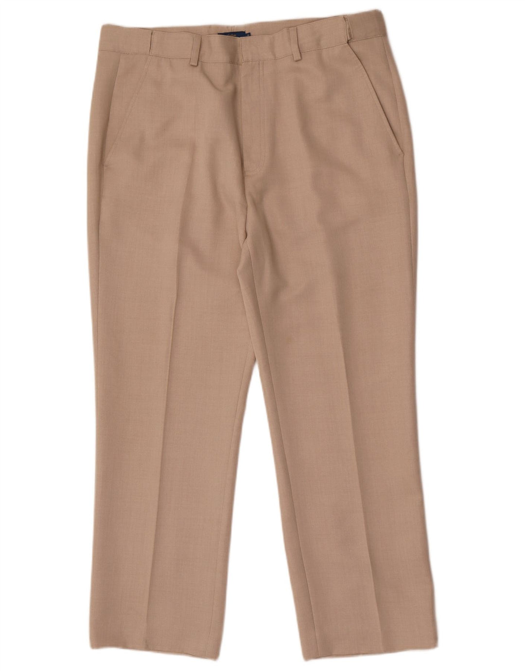 Cotton Traders Pantalón de traje recto para hombre W36 L28 Poliéster beige