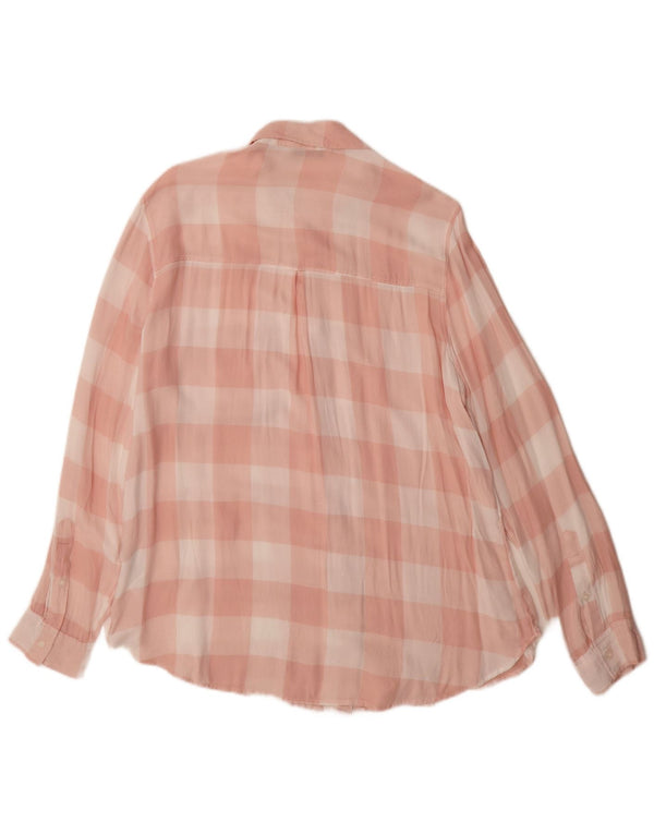 Abercrombie & Fitch Camisa de franela para mujer UK 40 XL Viscosa a cuadros rosas