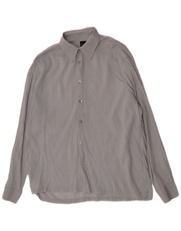 Camisa Hugo Boss Hombre Regular Fit Algodón Azul Grande