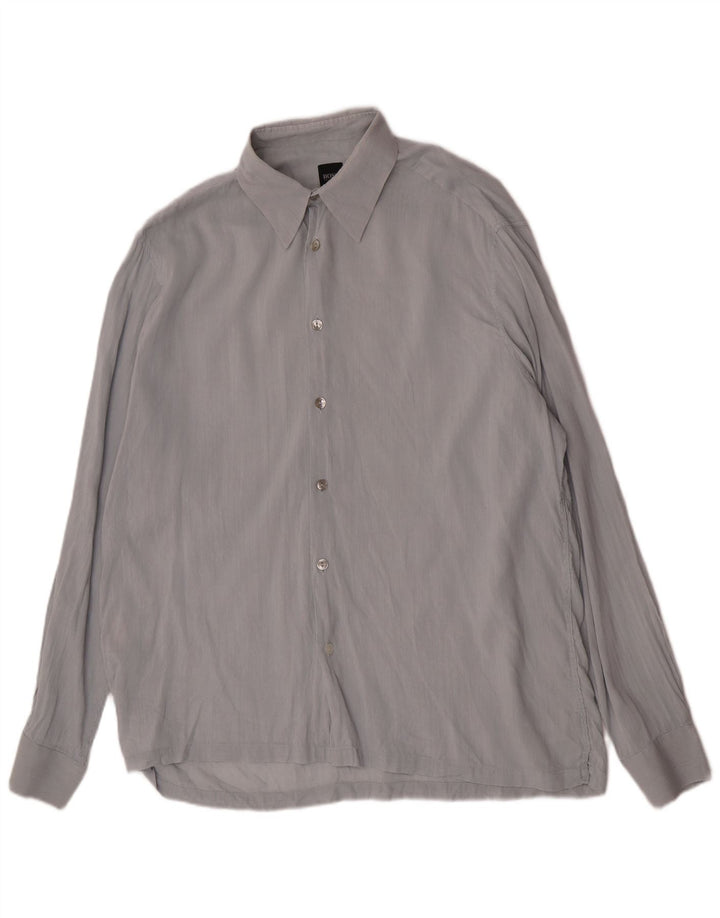 Camisa Hugo Boss Hombre Regular Fit Algodón Azul Grande