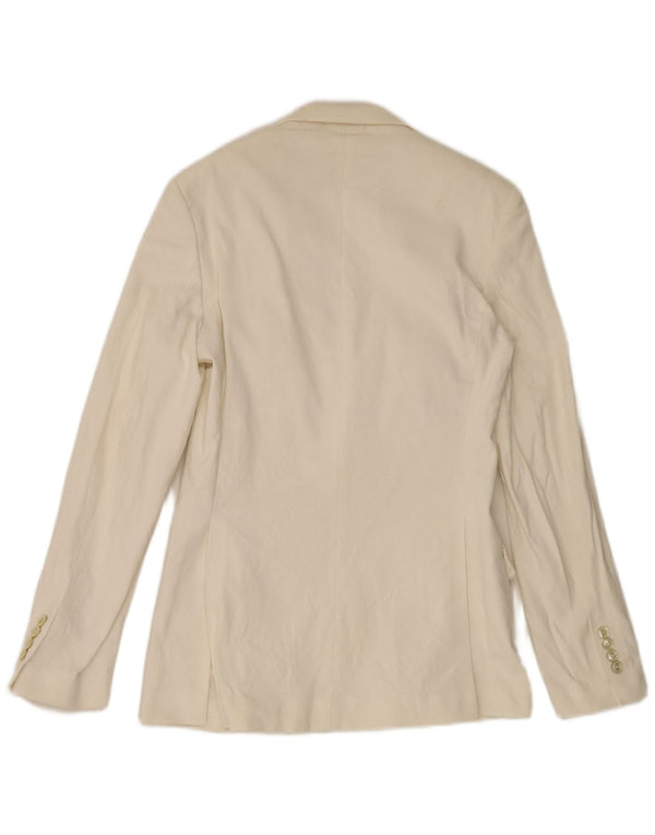 Zara Chaqueta tipo blazer de 2 botones para hombre EU 50 Algodón blanco mediano