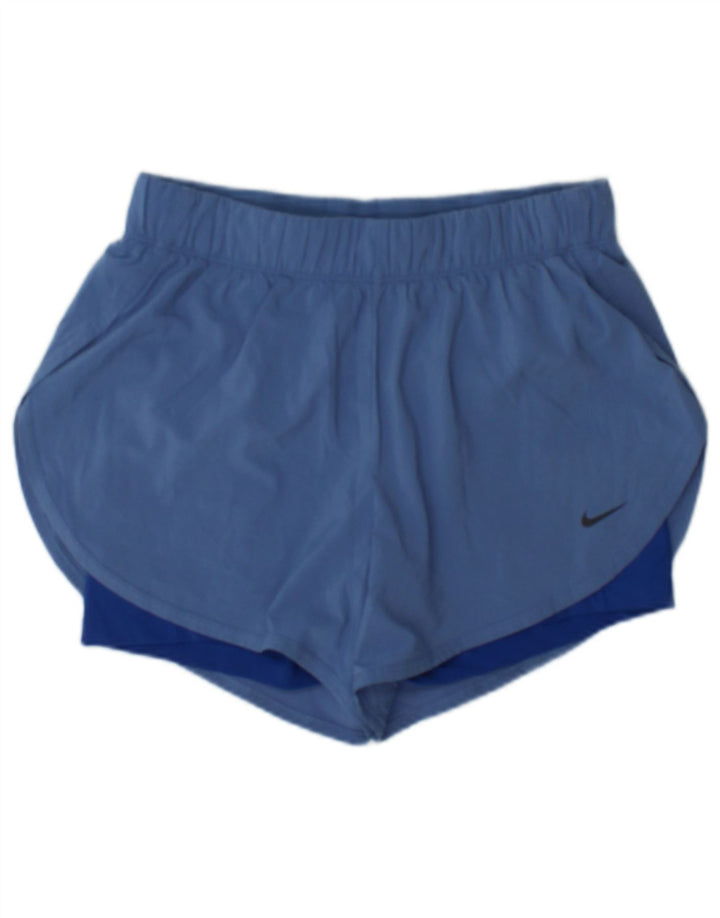 Nike - Pantalones cortos deportivos Dri Fit para mujer, talla 40, color azul medio