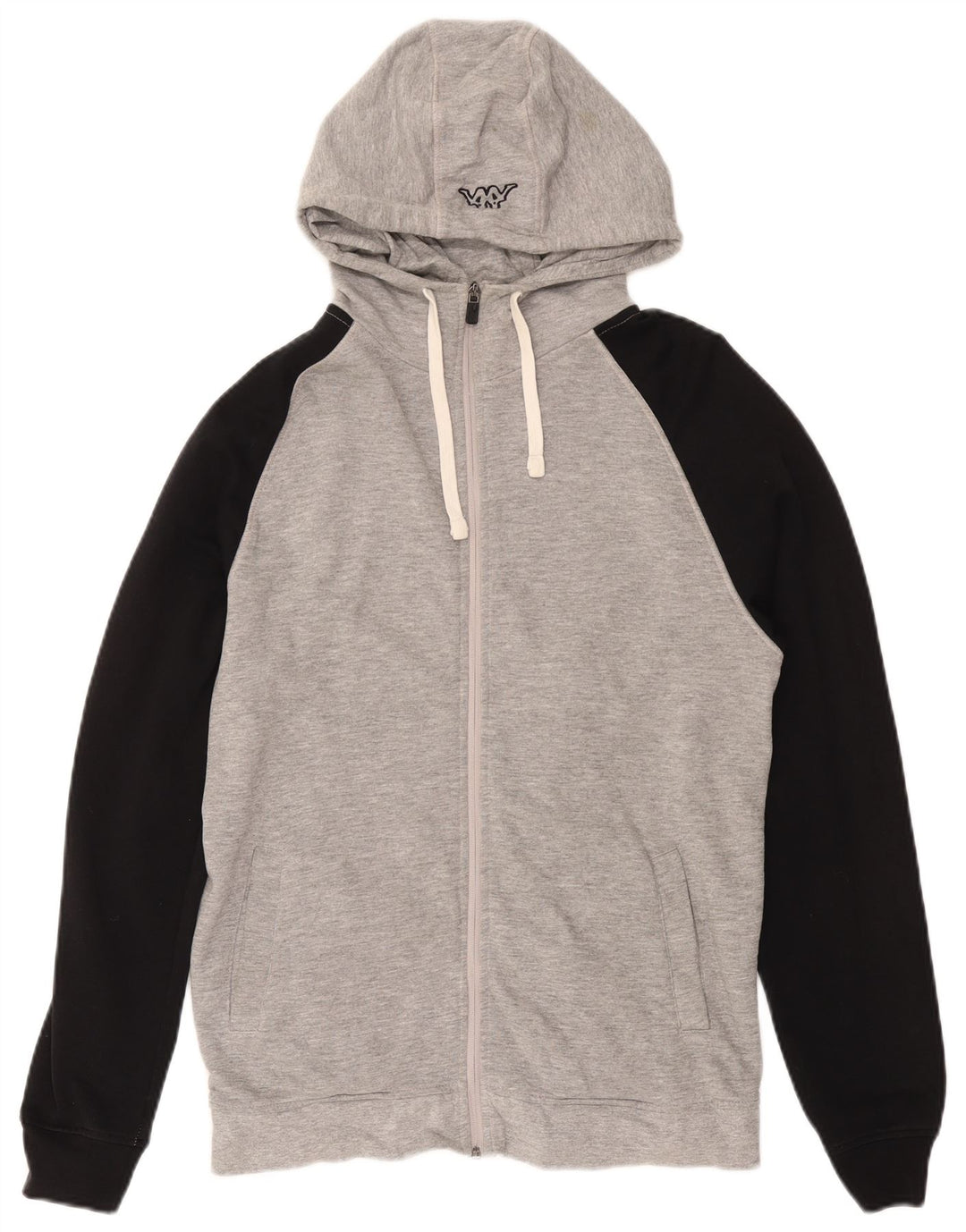 KAPPA Sudadera con capucha y cremallera para hombre, color gris grande, color block