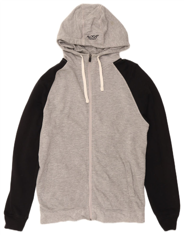 KAPPA Sudadera con capucha y cremallera para hombre, color gris grande, color block