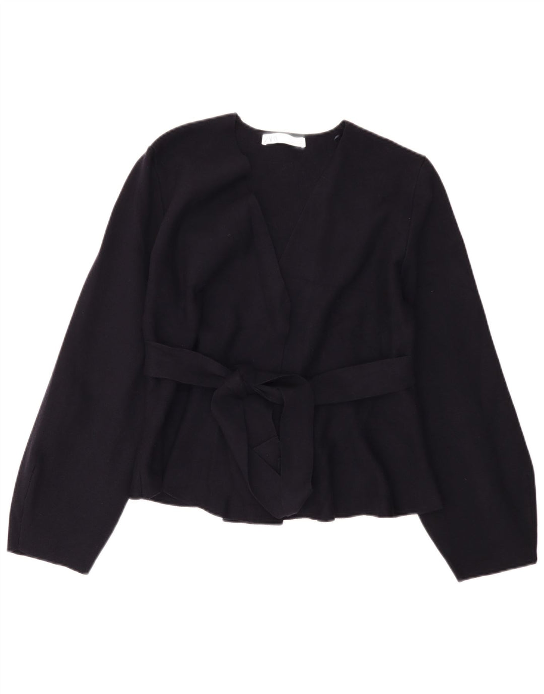 Zara Mujer Cárdigan Suéter UK 10 Small Azul Marino Poliamida