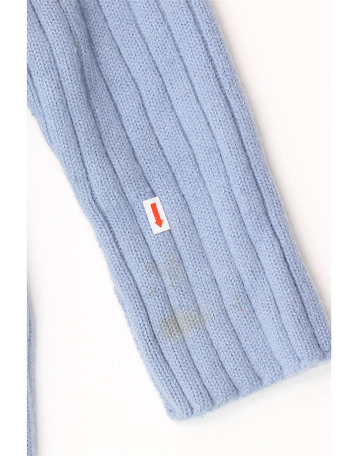 JIGSAW Suéter tipo jersey con cuello vuelto para mujer Reino Unido 14 Lana azul medio