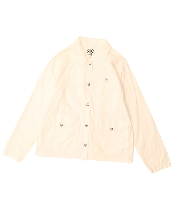 Vans Chaqueta Bomber para Mujer UK 10 Small White Cotton