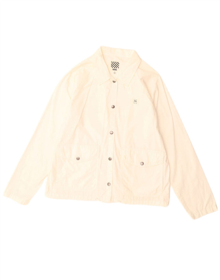 Vans Chaqueta Bomber para Mujer UK 10 Small White Cotton