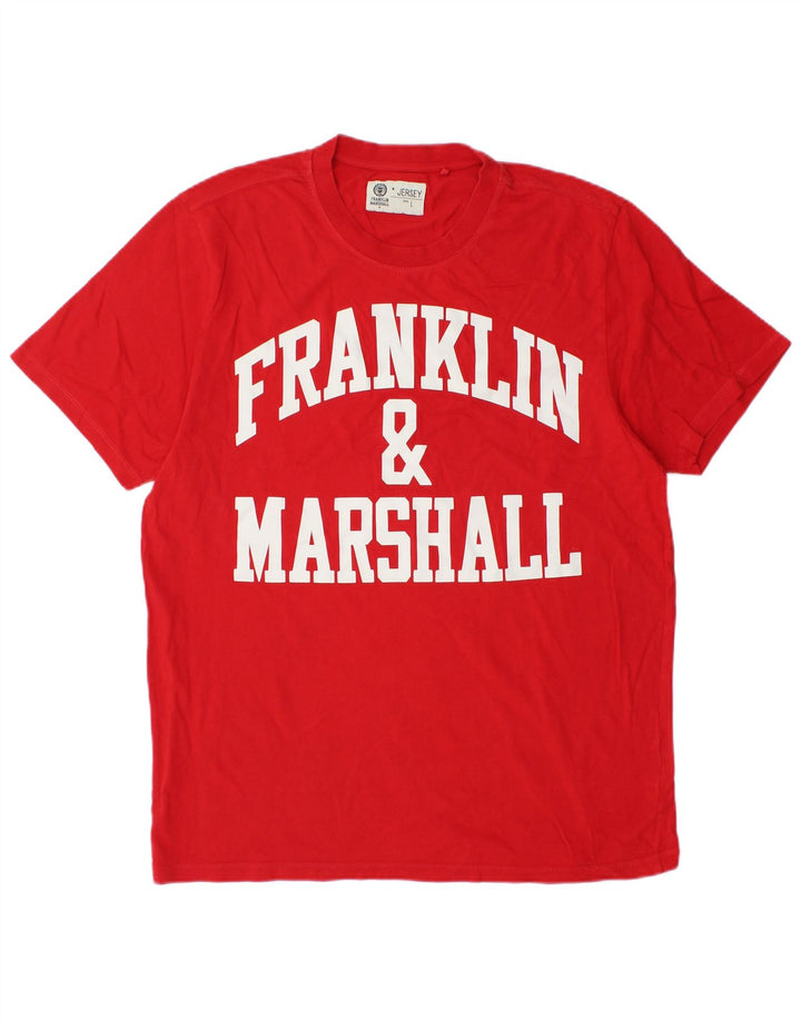 Franklin & Marshall - Camiseta gráfica para hombre, talla grande, algodón rojo