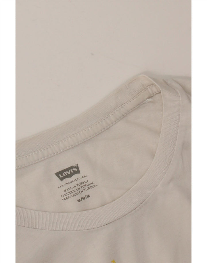 Levi's - Camiseta gráfica para mujer, talla 40, talla mediana, color blanco