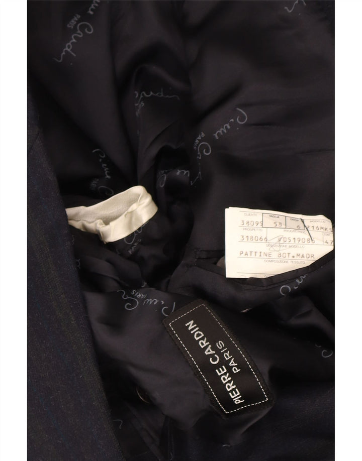 Pierre Cardin Chaqueta tipo blazer de 2 botones para hombre IT 58 4XL Azul marino a rayas