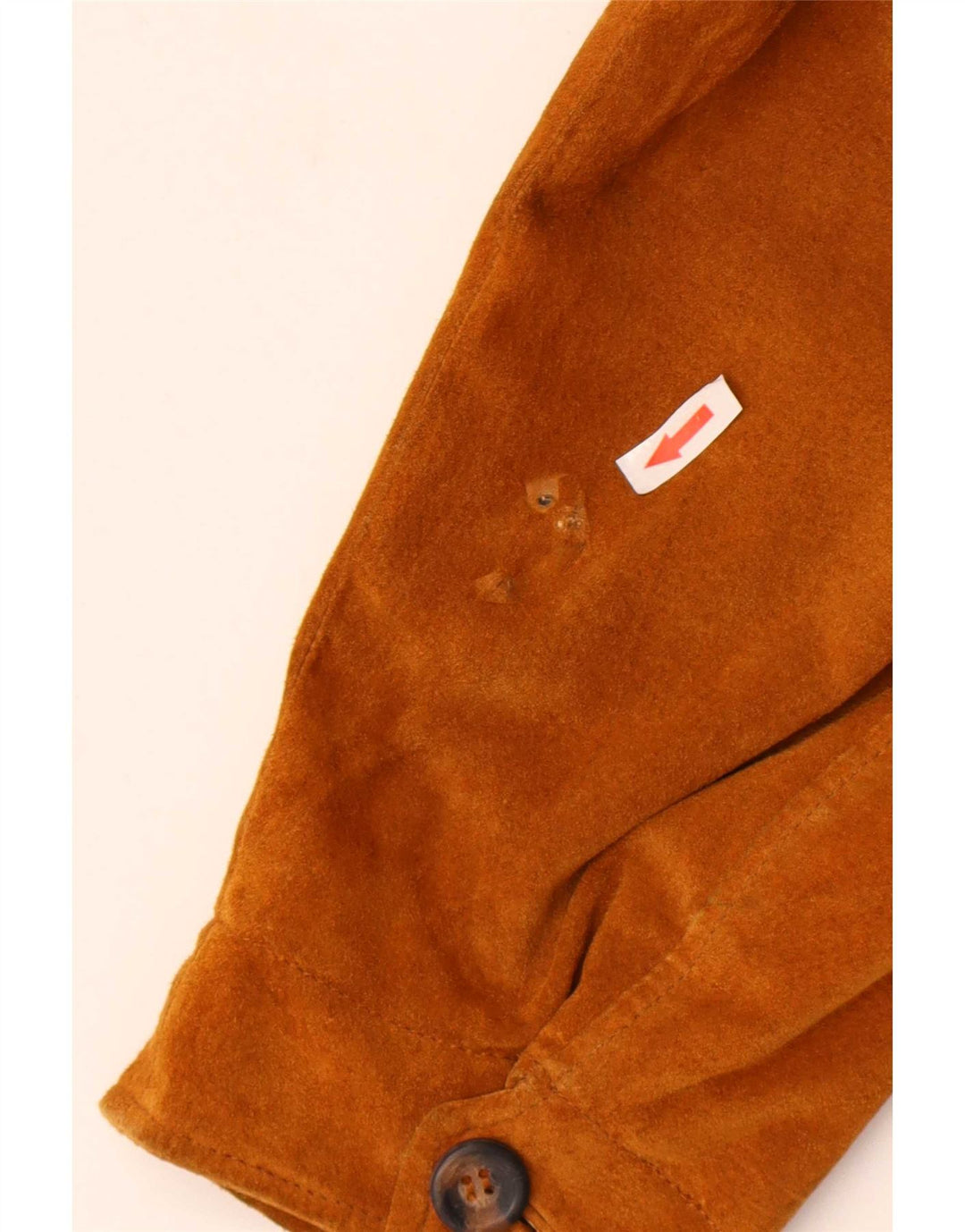James Dillon Chaqueta bomber de ante para hombre Reino Unido 40 Cuero beige grande