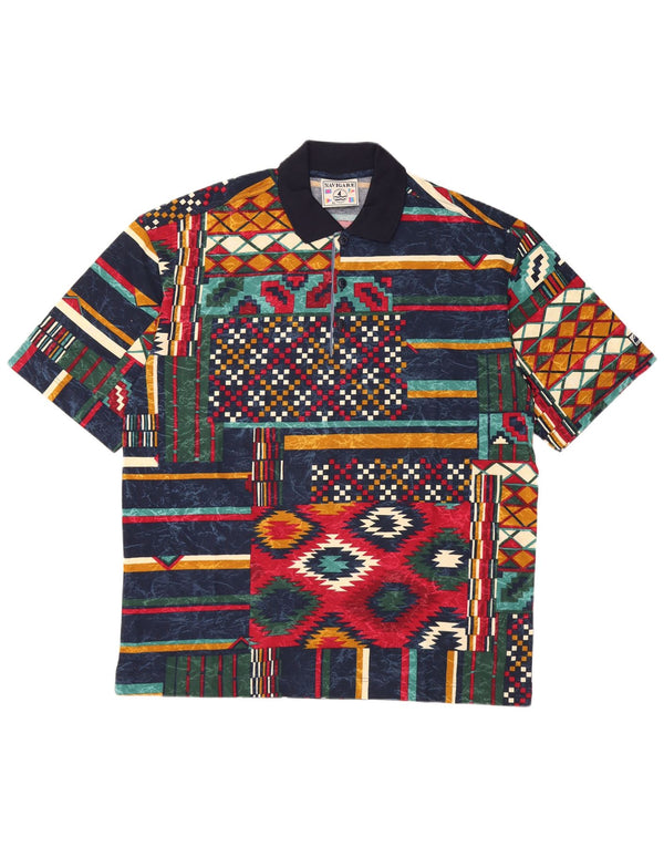 Navigare Polo Hombre XL Azul Marino Patchwork Algodón