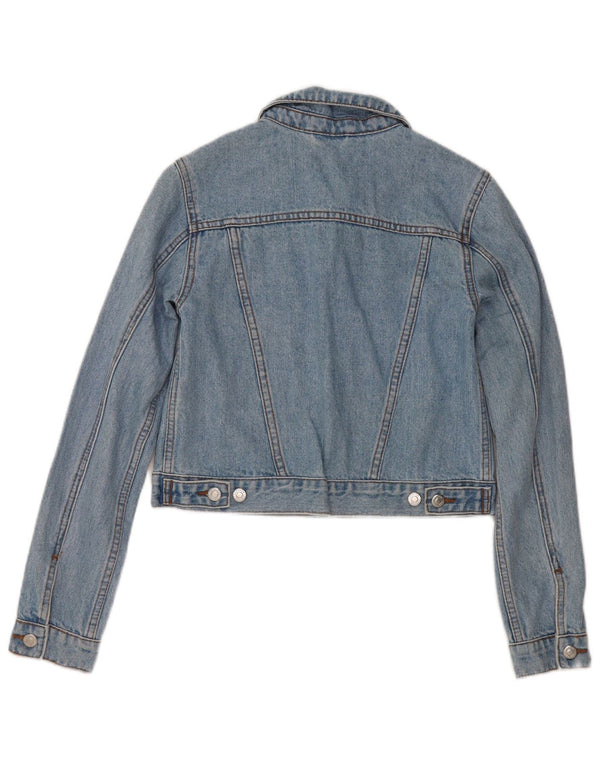 Topshop Chaqueta vaquera corta para mujer UK 4 XS Algodón azul