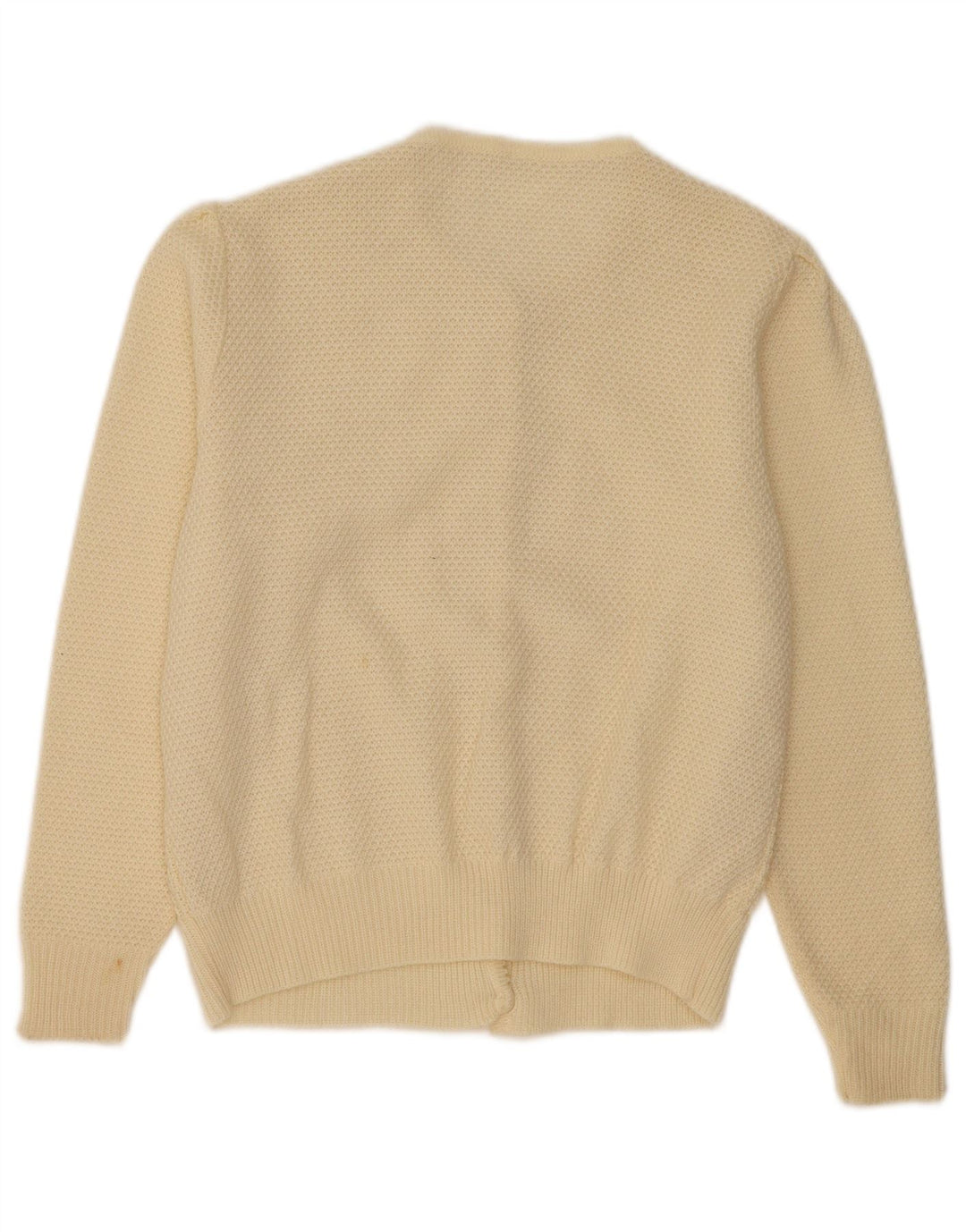 Vintage mujer Cardigan suéter Reino Unido 14 Medio Beige