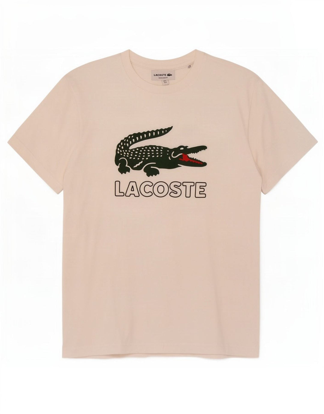 Lacoste Camiseta gráfica de ajuste regular para hombre talla 3 pequeña blanca